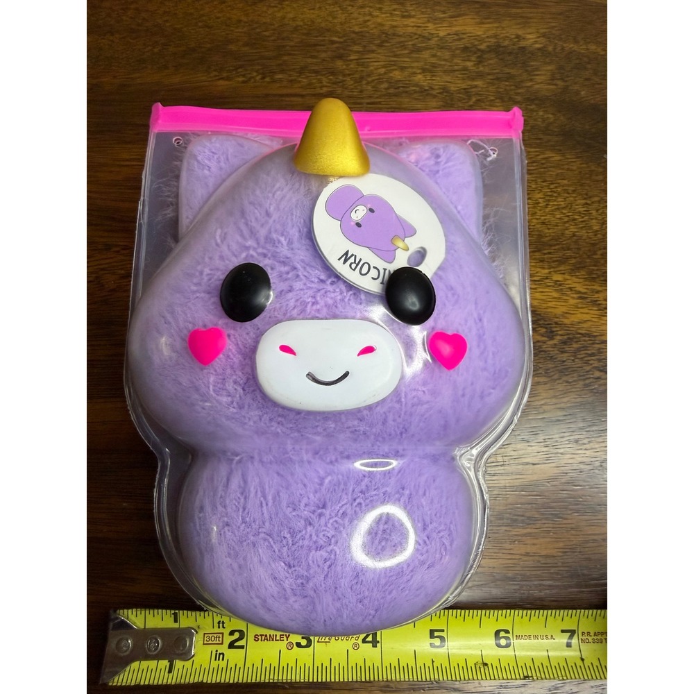 MGA Fluffie Stuffiez‎ Small Plush Unicorn Purple Gold Horn Collectible Toy NEW